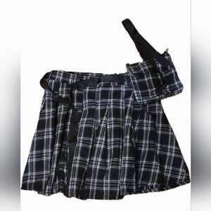 punk plaid skirt w/ attachable pocket